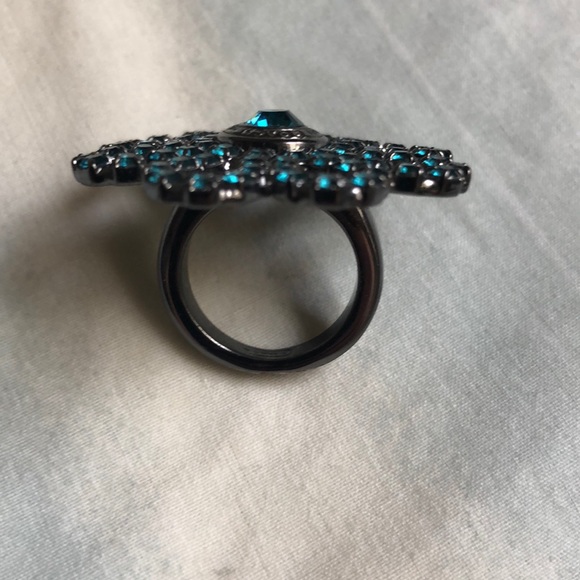 Coach teal statement ring size 6.5-7 - Picture 2 of 3